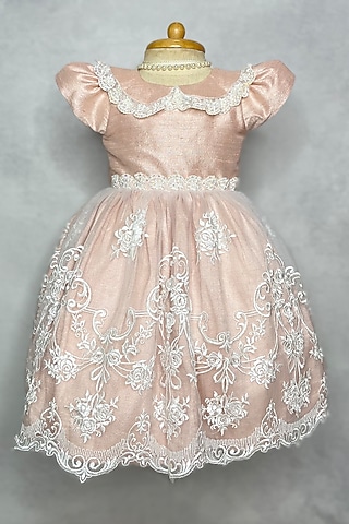 Pink Embellished Dress For Girls by Karasa baby