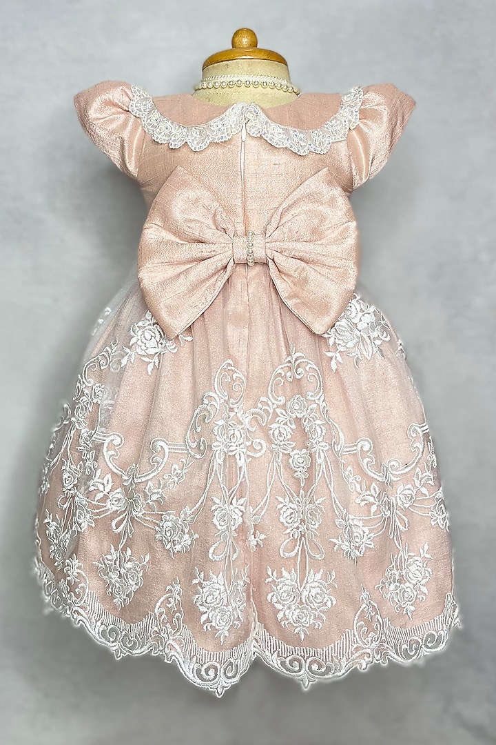 Pink Embellished Dress For Girls by Karasa baby at Pernia's Pop Up Shop