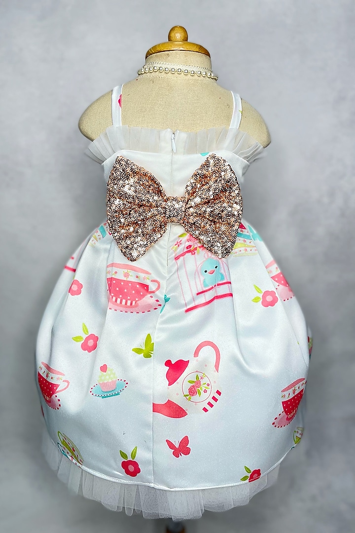 White Printed Gown For Girls by Karasa baby at Pernia's Pop Up Shop