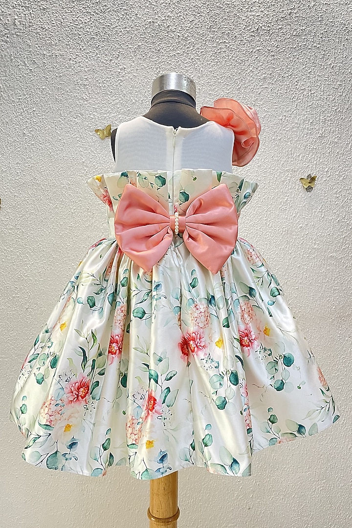 White Dress With Print For Girls by Karasa baby at Pernia's Pop Up Shop