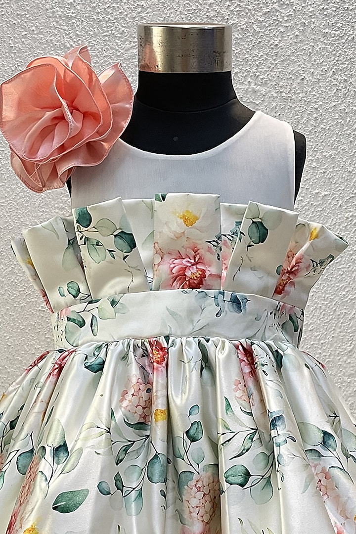 White Dress With Print For Girls by Karasa baby at Pernia's Pop Up Shop