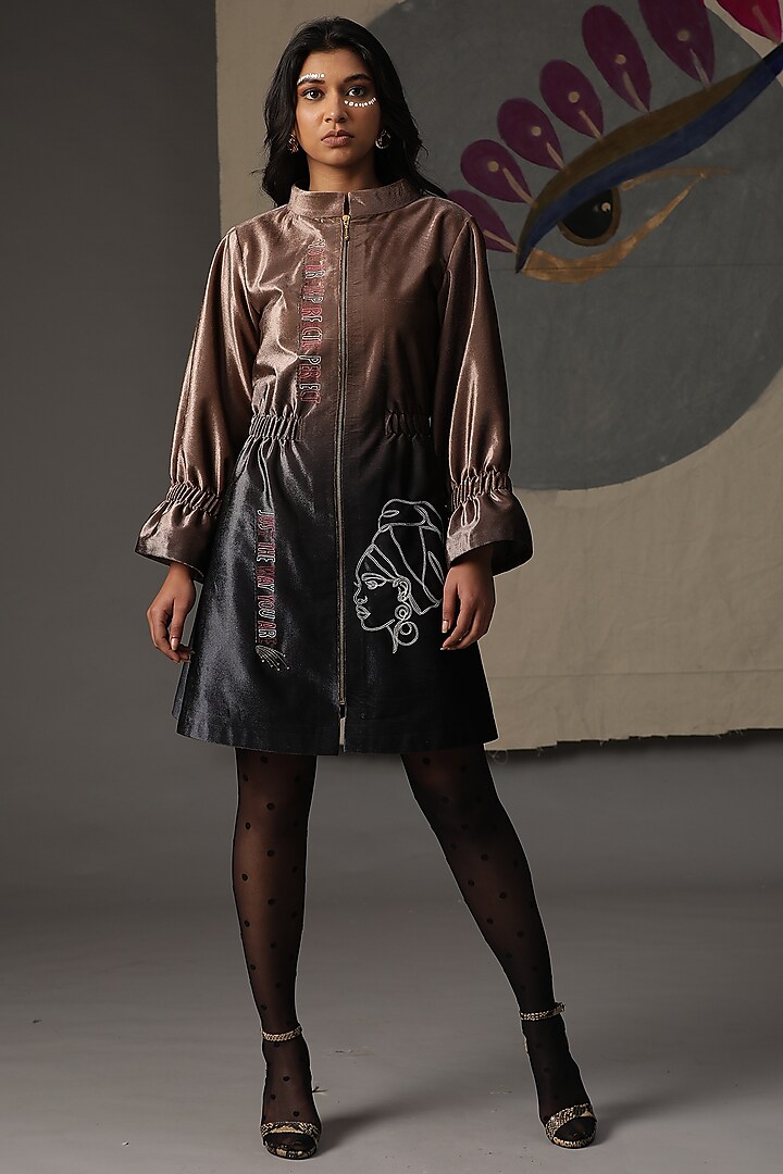 Brown Ombre Velvet Dress by Arpita Sulakshana