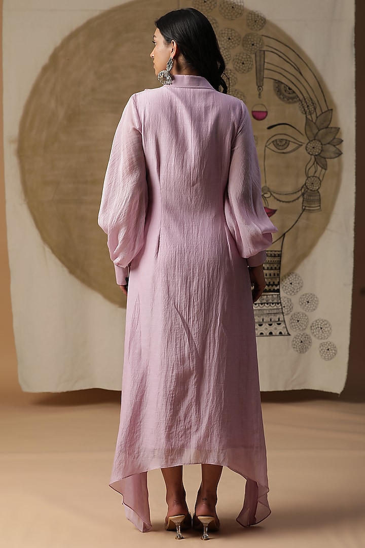 Lilac Cotton Hand Painted A-Line Summer Dress by Arpita Sulakshana at Pernia's Pop Up Shop