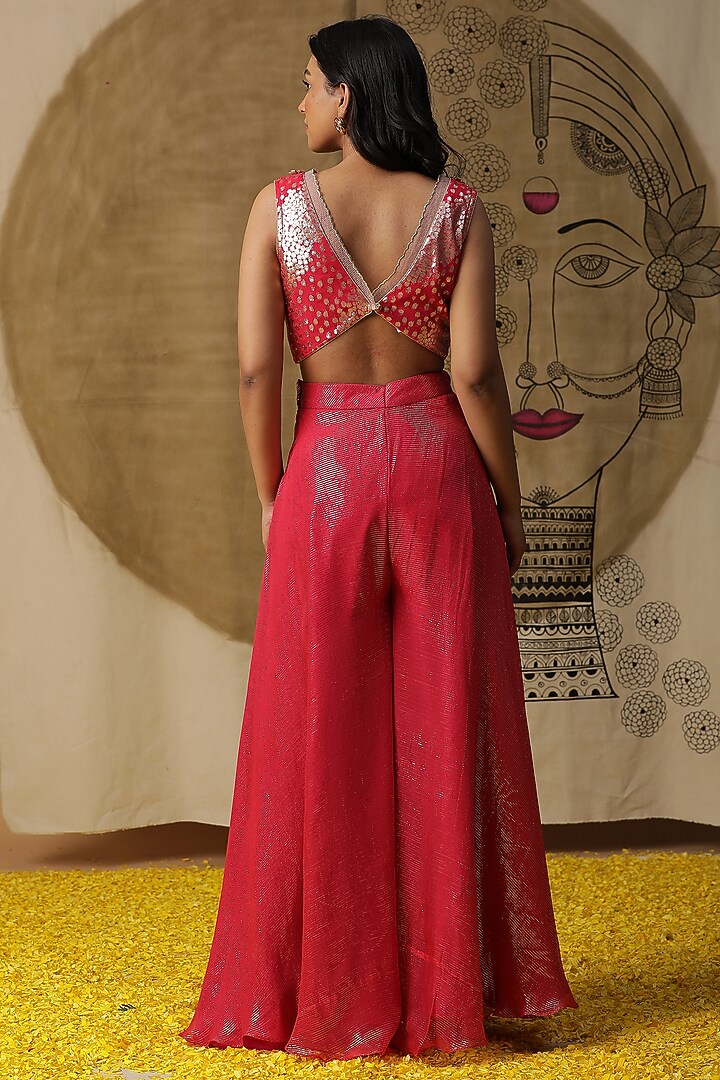 Coral Georgette Cape Set by Arpita Sulakshana at Pernia's Pop Up Shop