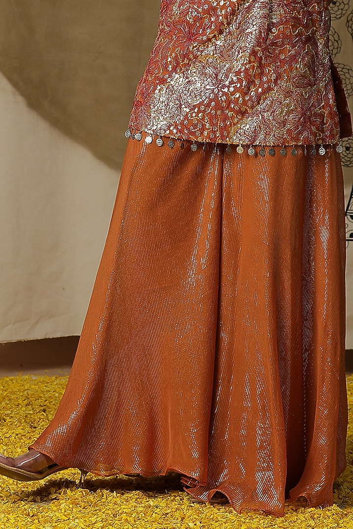 Orange Georgette Party Wear Sharara Set by Arpita Sulakshana at Pernia's Pop Up Shop