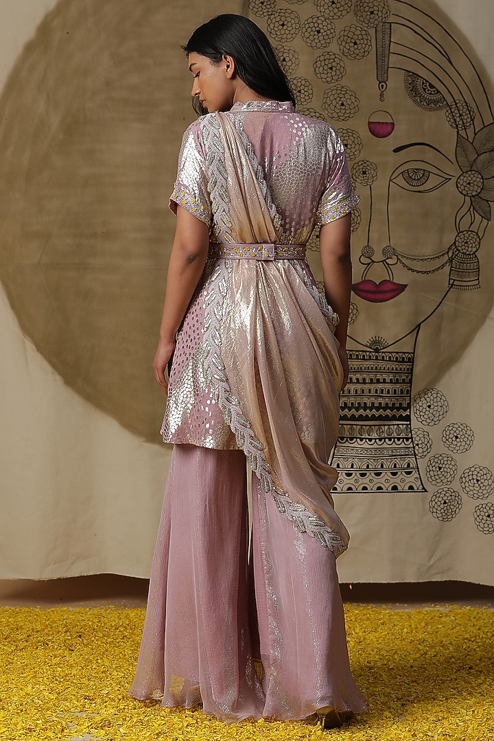 Lilac Georgette Party Wear Sharara Set by Arpita Sulakshana at Pernia's Pop Up Shop