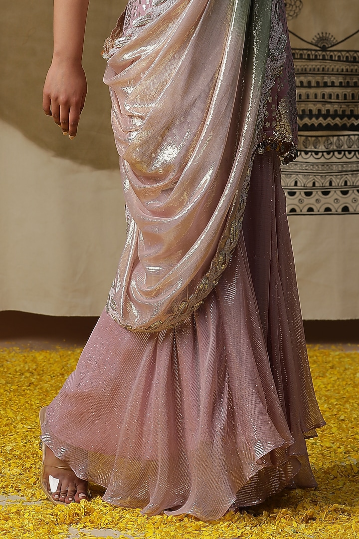 Lilac Georgette Party Wear Sharara Set by Arpita Sulakshana at Pernia's Pop Up Shop