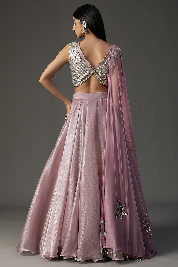 Lilac Organza Wedding Lehenga Set by Arpita Sulakshana at Pernia's Pop Up Shop
