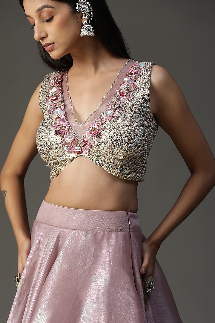 Lilac Organza Wedding Lehenga Set by Arpita Sulakshana at Pernia's Pop Up Shop