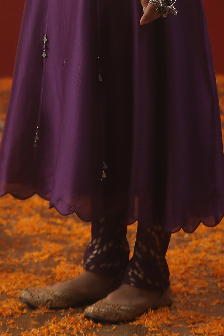 Purple Chanderi Kurta Set by Arpita Sulakshana at Pernia's Pop Up Shop