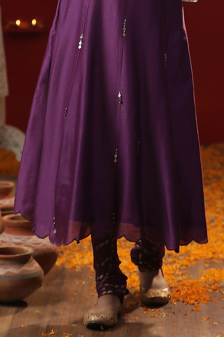 Purple Chanderi Kurta Set by Arpita Sulakshana at Pernia's Pop Up Shop