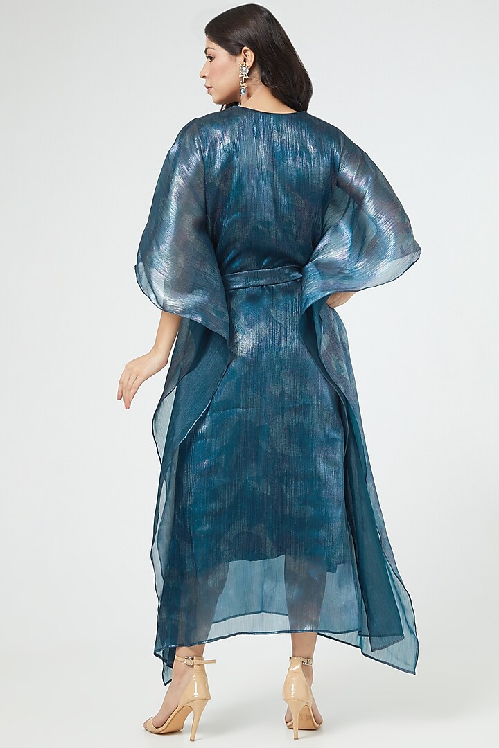 Electric Blue Hand Painted Kaftan by Arpita Sulakshana at Pernia's Pop Up Shop