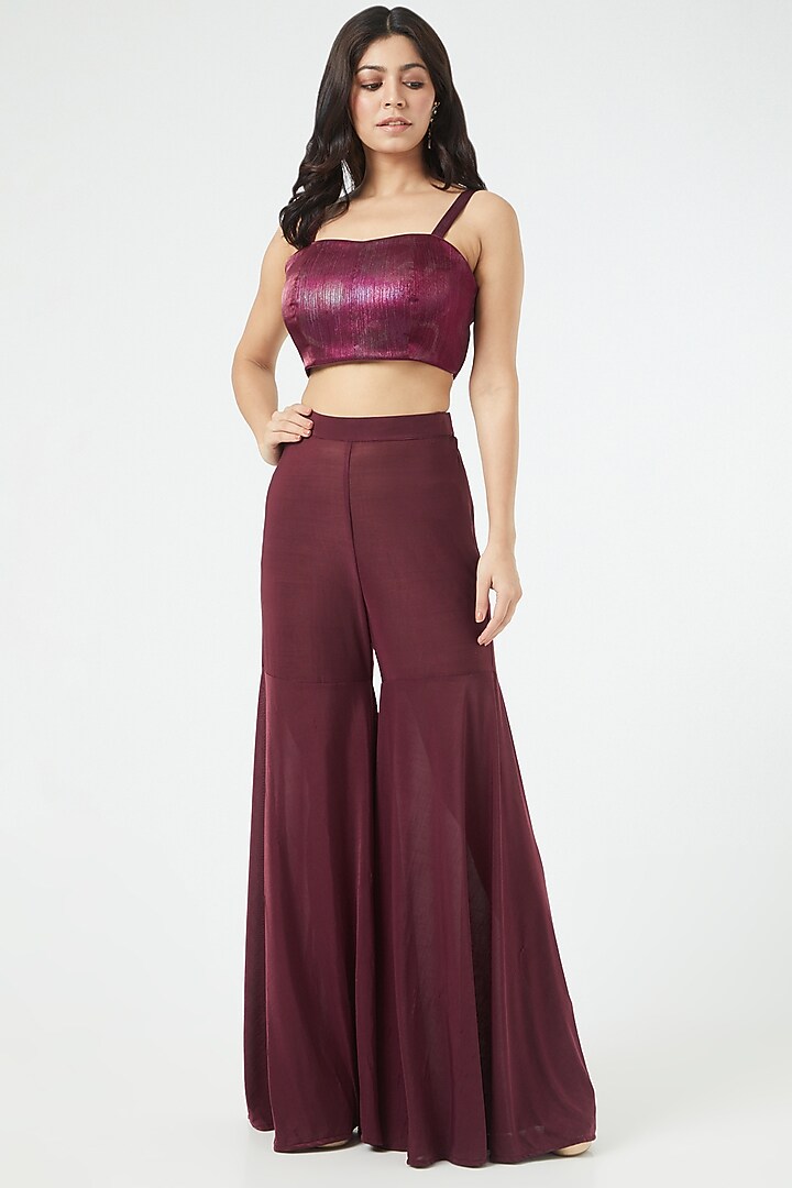 Wine Silk Pant Set by Arpita Sulakshana at Pernia's Pop Up Shop