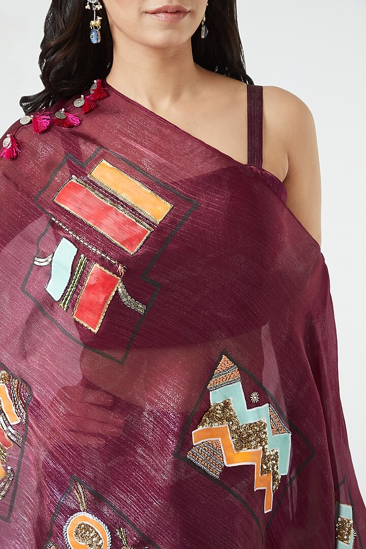 Wine Silk Pant Set by Arpita Sulakshana at Pernia's Pop Up Shop