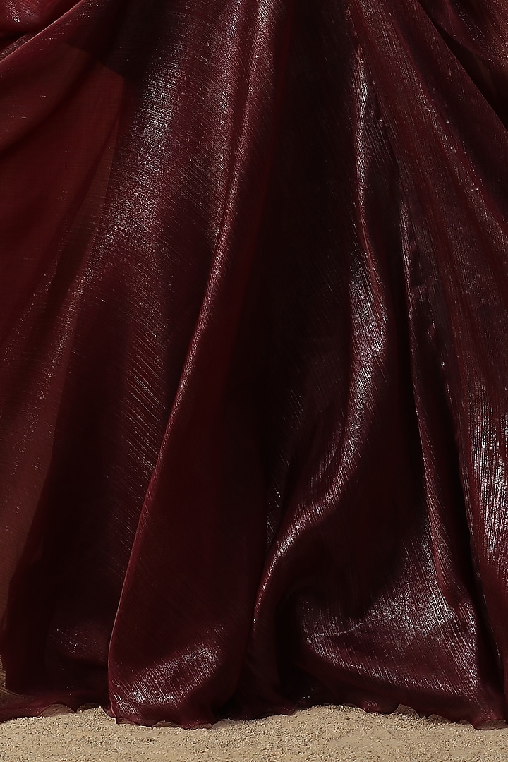 Maroon Organza Wedding Lehenga Set by Arpita Sulakshana at Pernia's Pop Up Shop