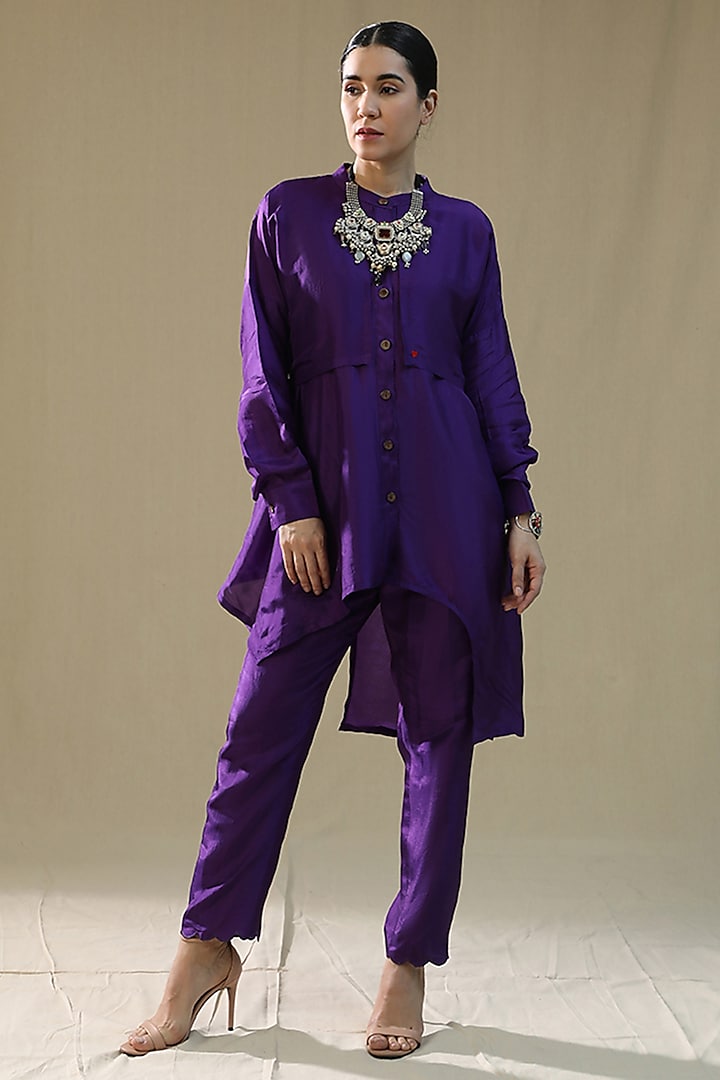 Purple Summer Silk Co-Ord Set by Arpita Sulakshana at Pernia's Pop Up Shop