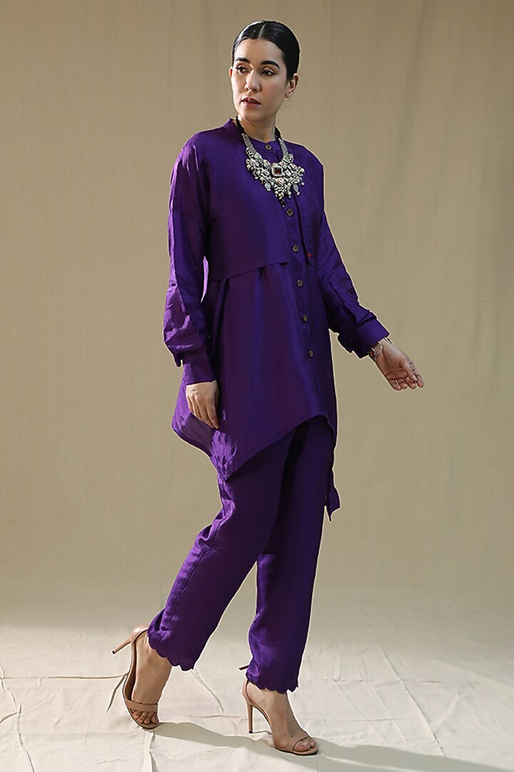 Purple Summer Silk Co-Ord Set by Arpita Sulakshana at Pernia's Pop Up Shop