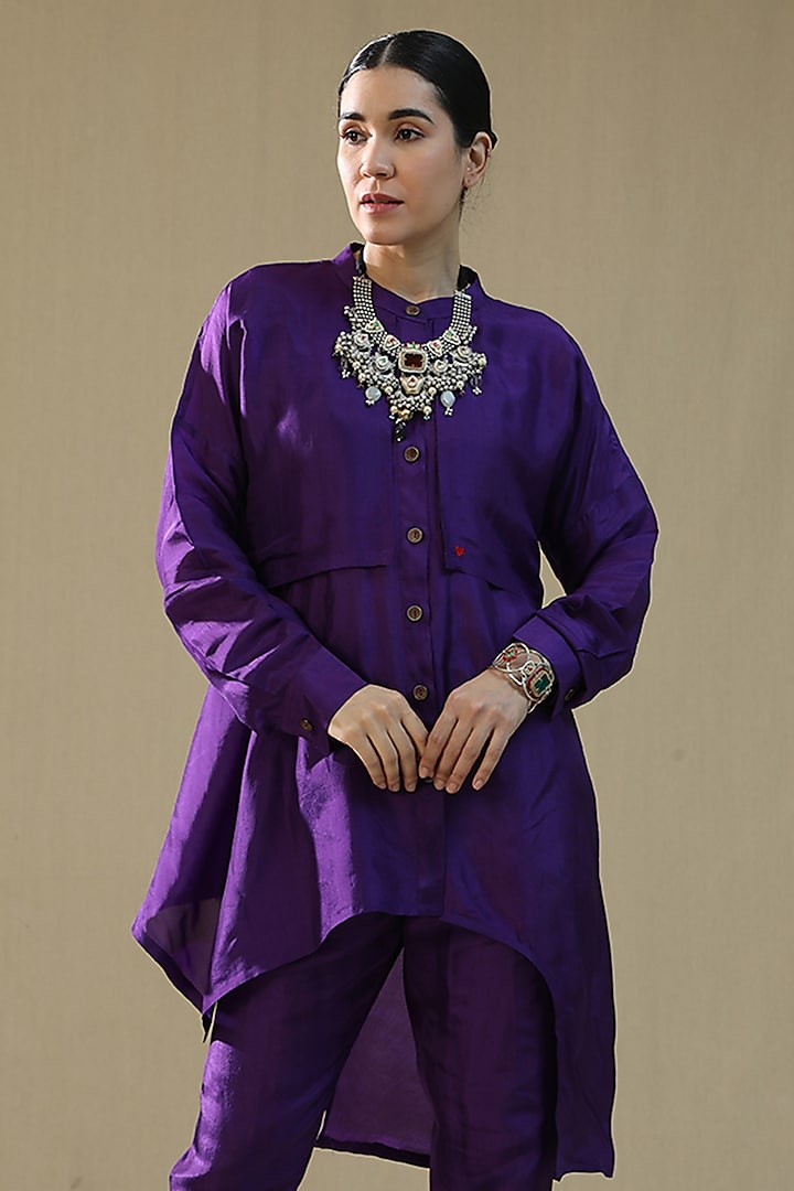 Purple Summer Silk Co-Ord Set by Arpita Sulakshana at Pernia's Pop Up Shop