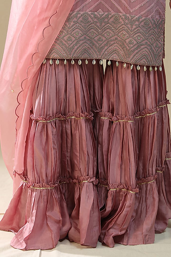 Dusty Pink Chanderi Cotton Gharara Set by Arpita Sulakshana at Pernia's Pop Up Shop