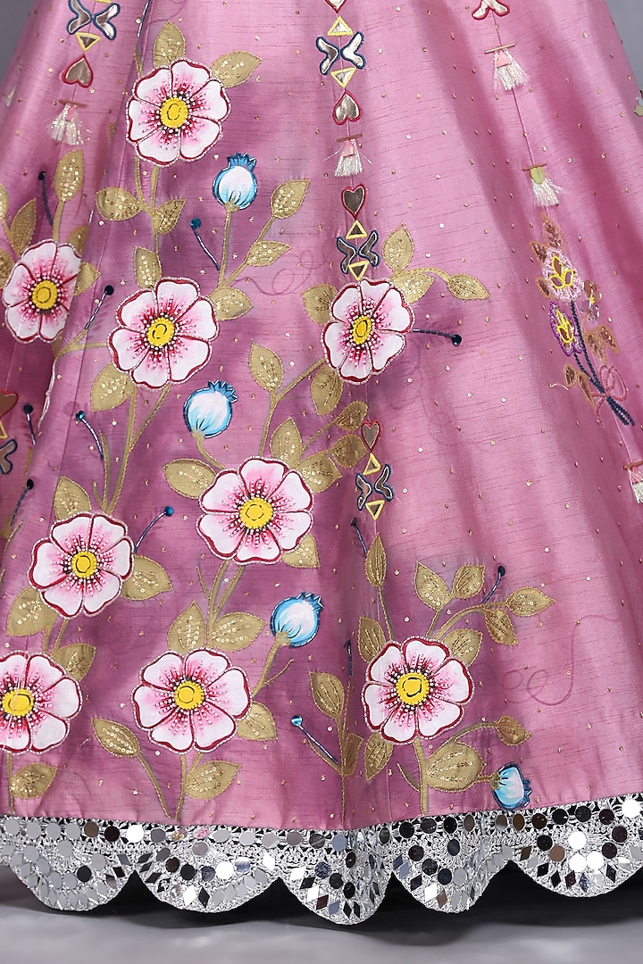 Cameo Pink Embroidered Wedding Lehenga Set by Arpita Sulakshana at Pernia's Pop Up Shop