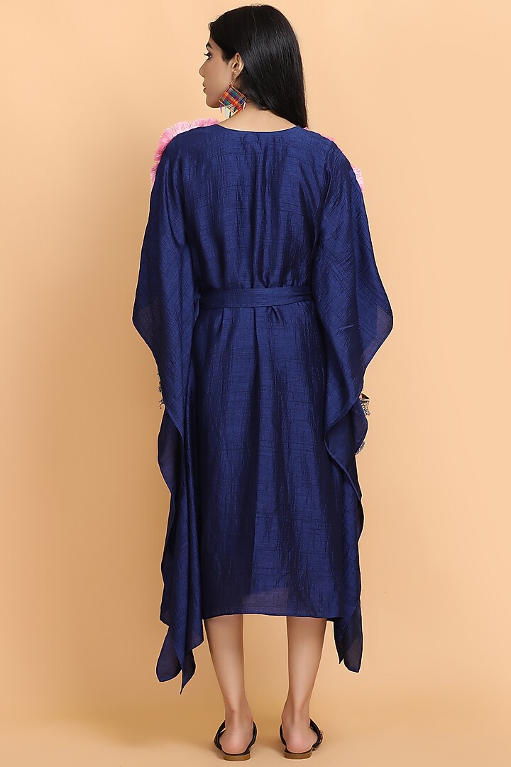 Electric Blue Silk Embroidered Kaftan by Arpita Sulakshana at Pernia's Pop Up Shop