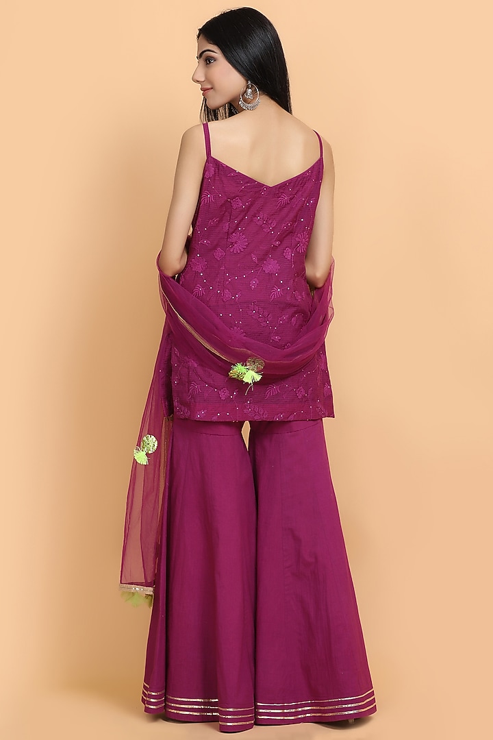Purple Kota Gharara Set by Arpita Sulakshana at Pernia's Pop Up Shop