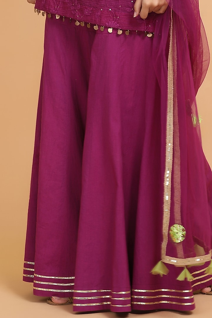 Purple Kota Gharara Set by Arpita Sulakshana at Pernia's Pop Up Shop