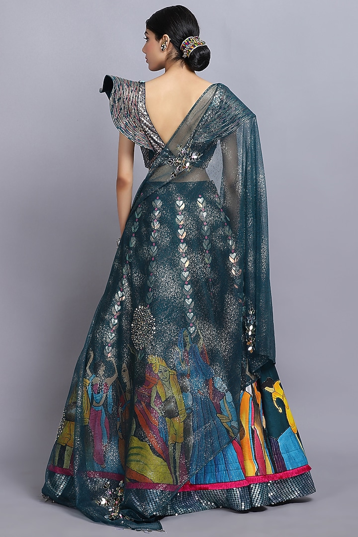 Green Embroidered Wedding Lehenga Set by Arpita Sulakshana at Pernia's Pop Up Shop