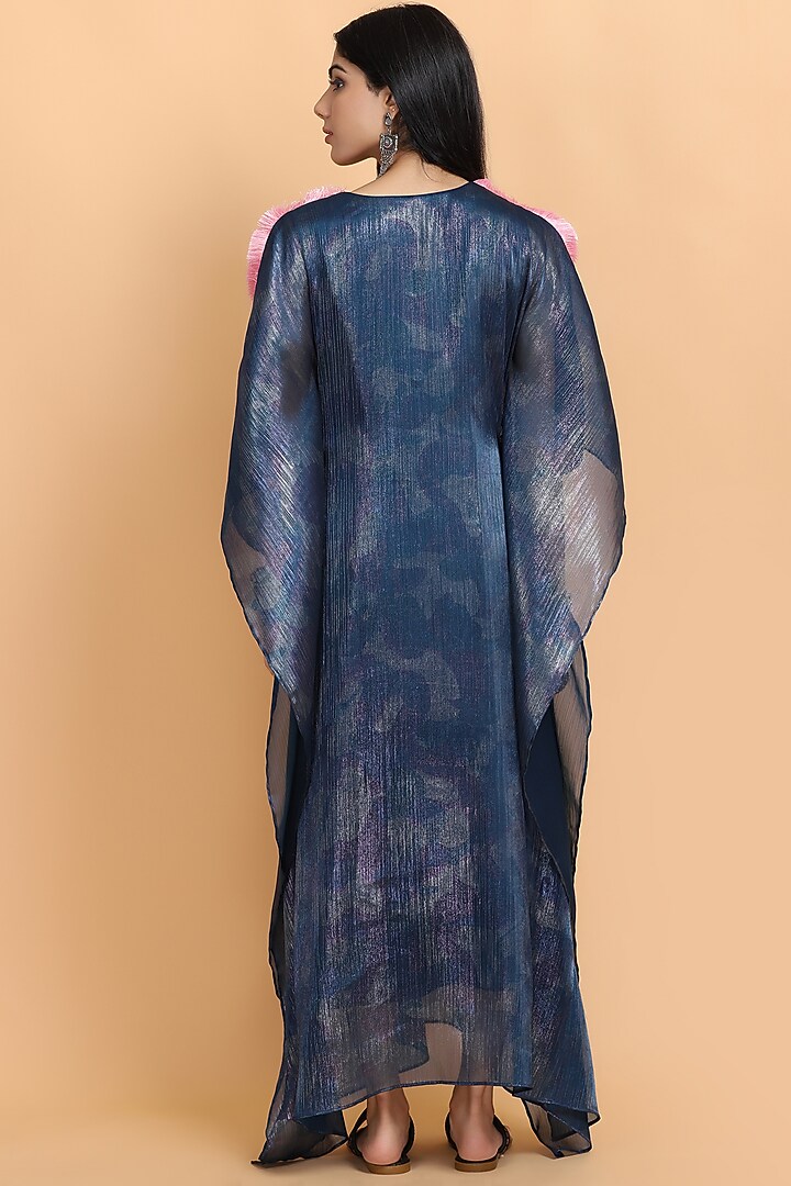 Electric Blue Hand Painting Kaftan by Arpita Sulakshana at Pernia's Pop Up Shop