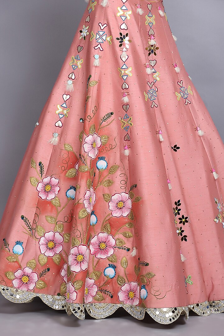 Peach Silk Embroidered Wedding Lehenga Set by Arpita Sulakshana at Pernia's Pop Up Shop