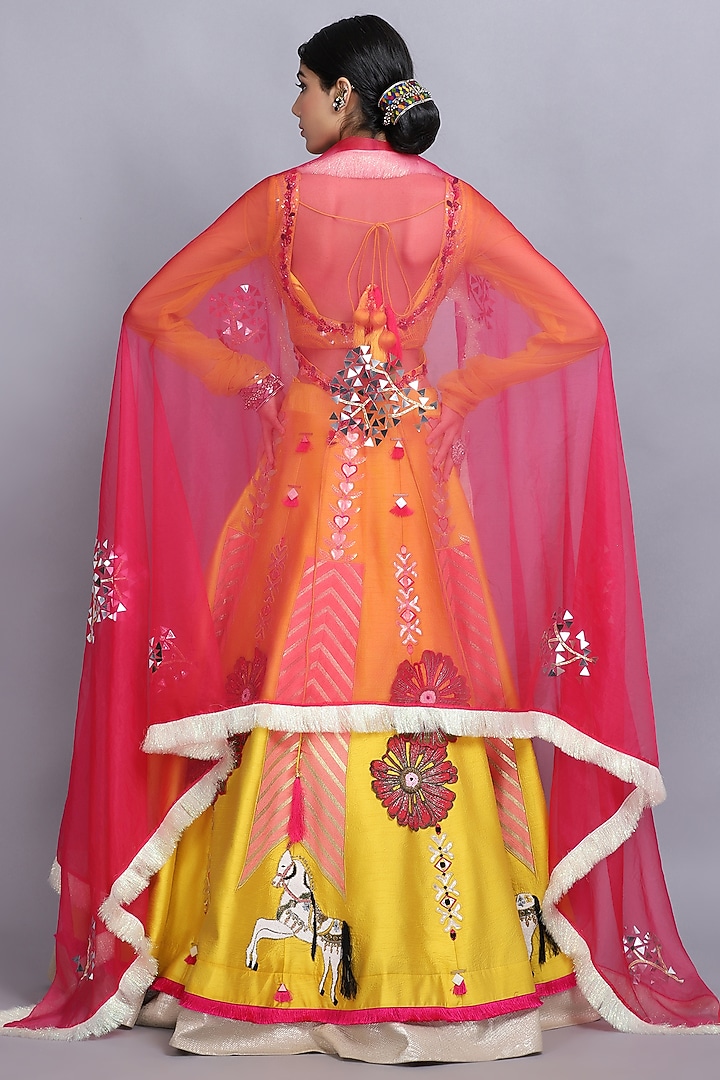 Yellow Embroidered Wedding Lehenga Set by Arpita Sulakshana at Pernia's Pop Up Shop
