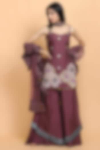 Purple Silk Gharara Set by Arpita Sulakshana at Pernia's Pop Up Shop
