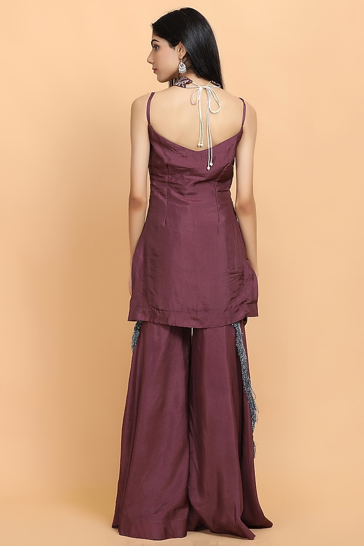 Purple Silk Gharara Set by Arpita Sulakshana at Pernia's Pop Up Shop