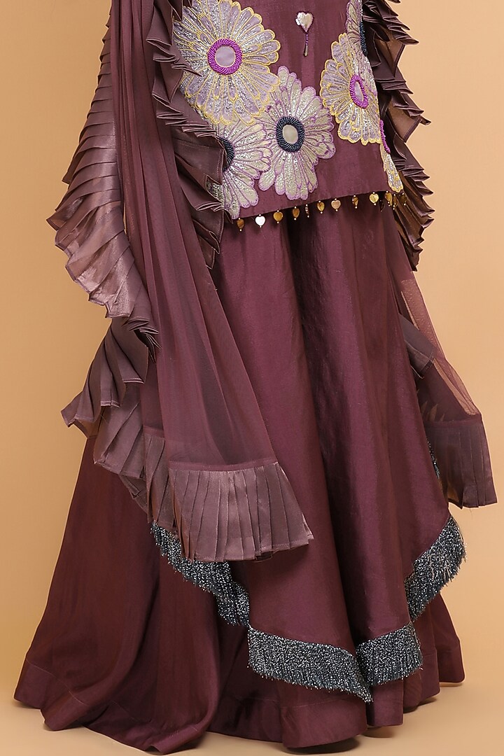 Purple Silk Gharara Set by Arpita Sulakshana at Pernia's Pop Up Shop