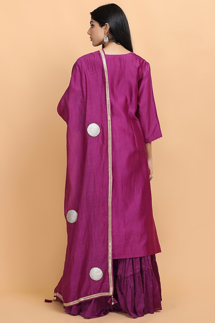 Purple Chanderi Silk Gharara Set by Arpita Sulakshana at Pernia's Pop Up Shop