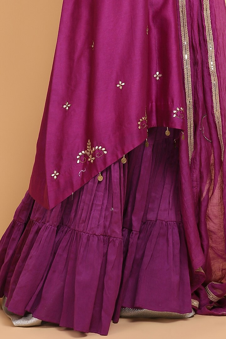 Purple Chanderi Silk Gharara Set by Arpita Sulakshana at Pernia's Pop Up Shop