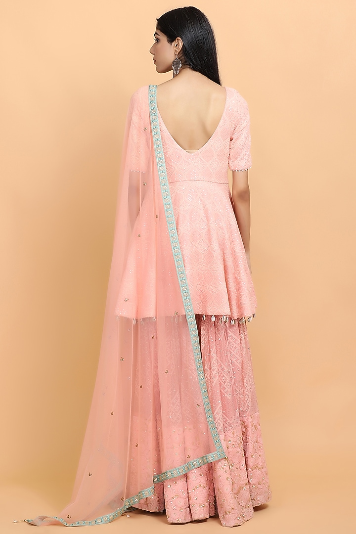 Pink Embroidered Gharara Set by Arpita Sulakshana at Pernia's Pop Up Shop