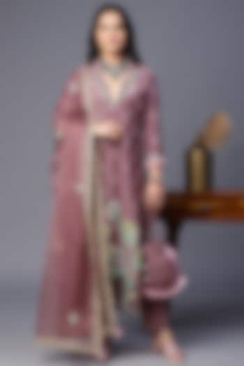 Mauve Hand Painted Kurta Set by Arpita Sulakshana at Pernia's Pop Up Shop