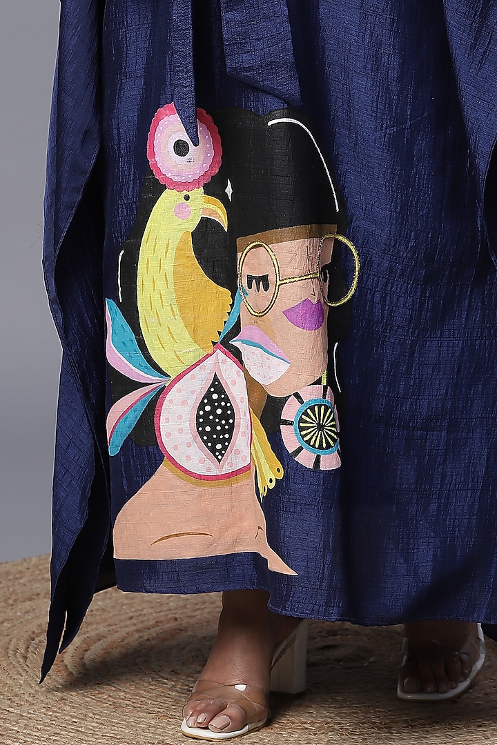 Electric Blue Hand Painted Kaftan by Arpita Sulakshana at Pernia's Pop Up Shop