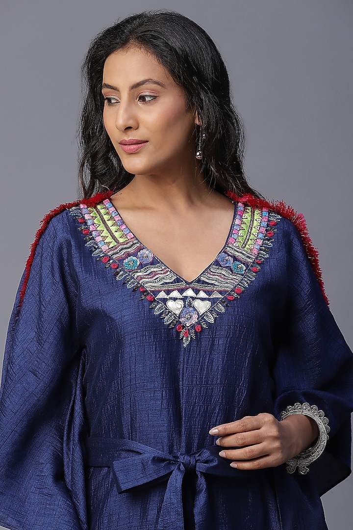 Electric Blue Hand Painted Kaftan by Arpita Sulakshana at Pernia's Pop Up Shop
