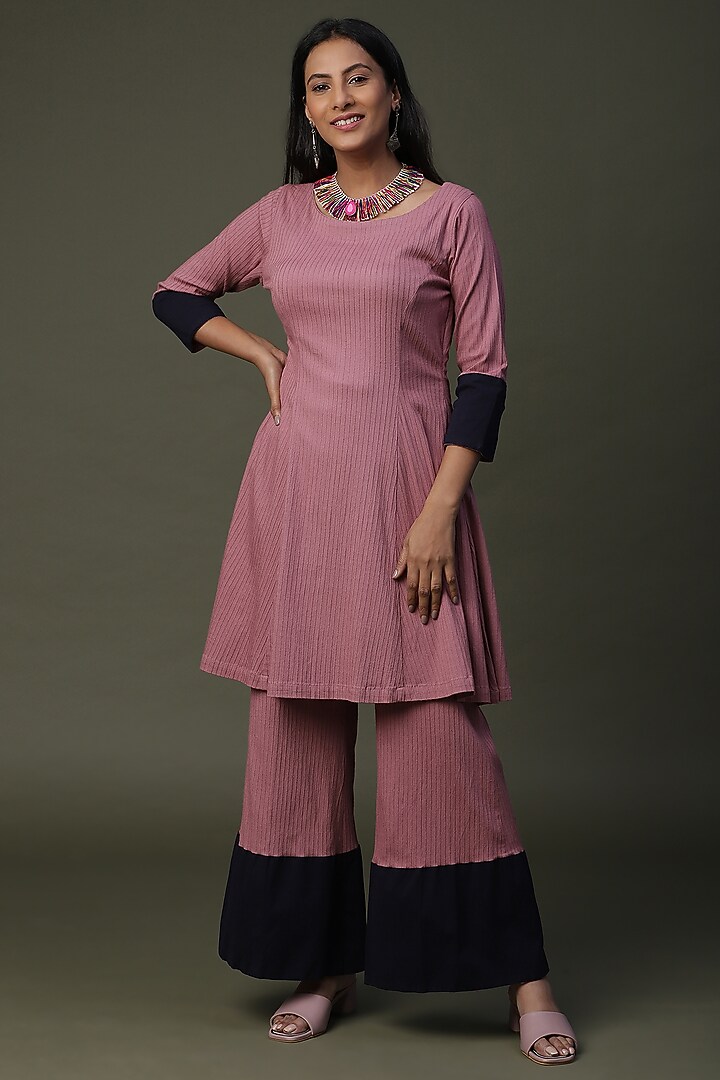 Dusty Pink Cotton Lycra Tunic Set by Arpita Sulakshana at Pernia's Pop Up Shop