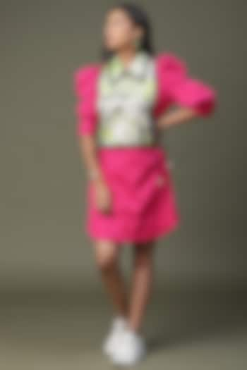 Hot Pink Panelled Dress by Arpita Sulakshana at Pernia's Pop Up Shop