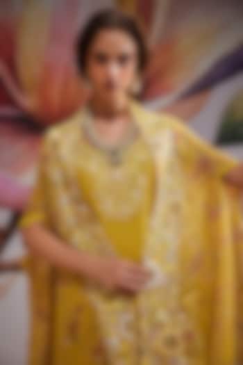 Gold Plated Kundan Polki & Green Drop Necklace In Sterling Silver by Kaari at Pernia's Pop Up Shop