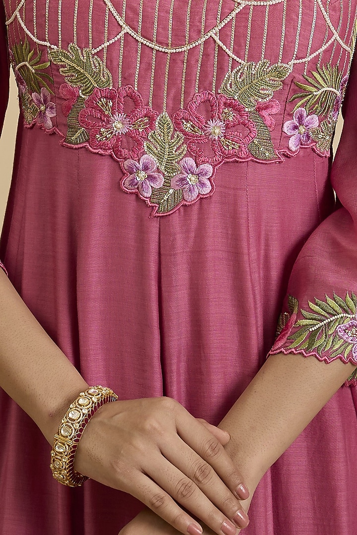Gold Plated Kundan Polki & Ruby Stone Kada In Sterling Silver by Kaari at Pernia's Pop Up Shop