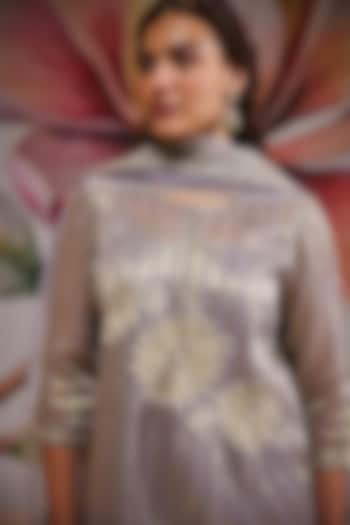 Gold Plated Kundan Polki Enameled Jhumka Earrings In Sterling Silver by Kaari at Pernia's Pop Up Shop