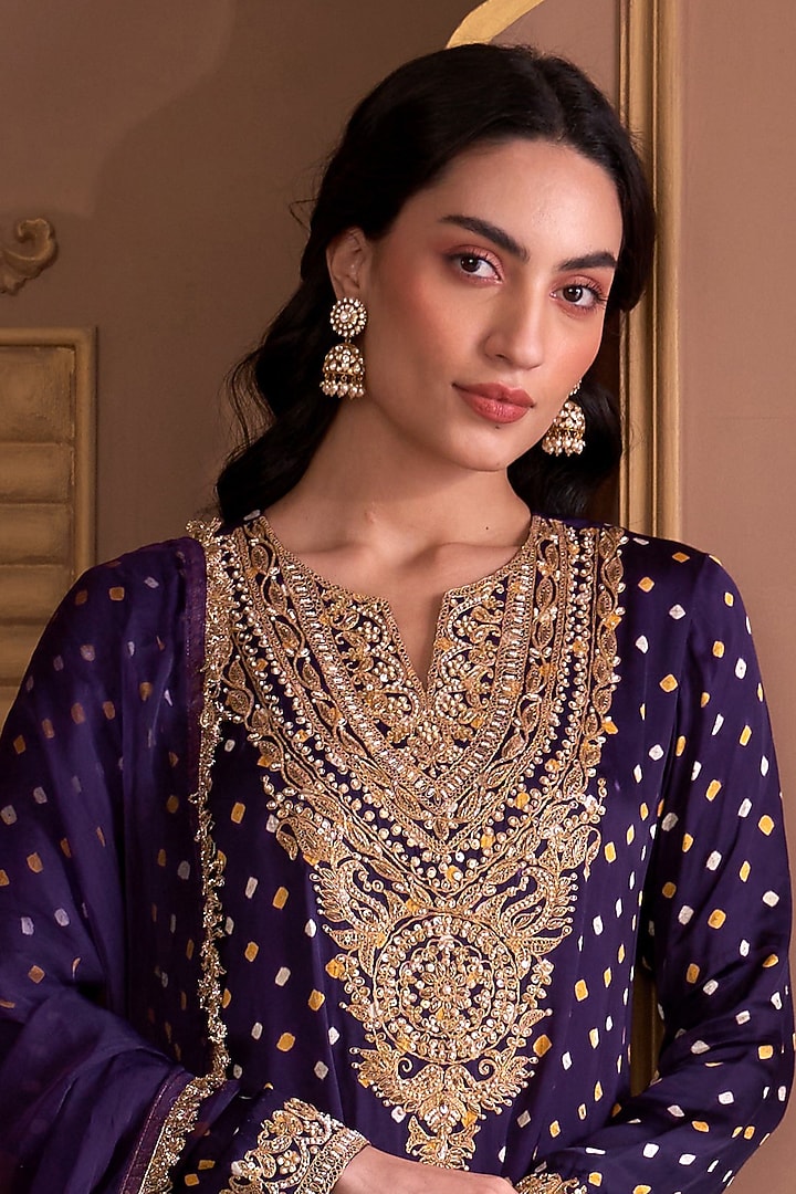 Gold Plated Kundan Polki & CZ Diamond Dangler Earrings In Sterling Silver by Kaari at Pernia's Pop Up Shop