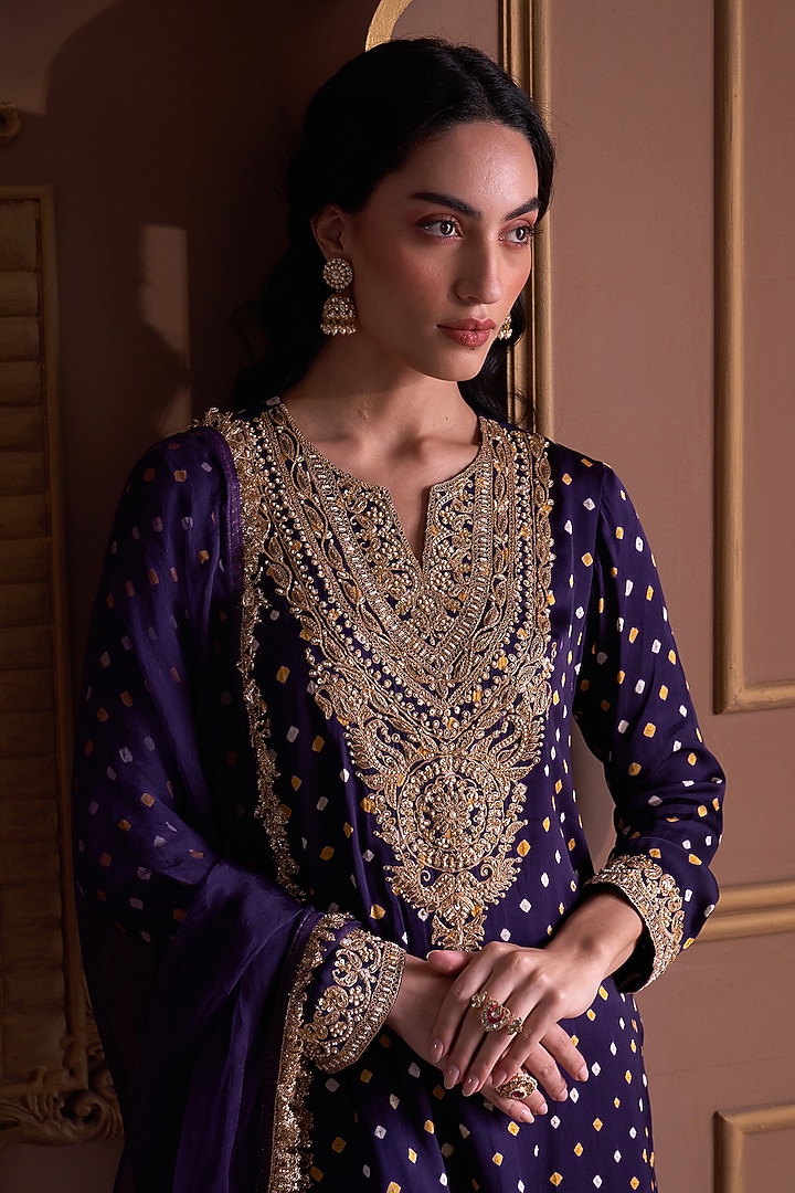 Gold Plated Kundan Polki & CZ Diamond Dangler Earrings In Sterling Silver by Kaari at Pernia's Pop Up Shop