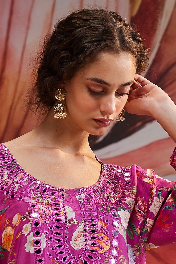 Gold Plated Kundan Polki & CZ Diamond Dangler Earrings In Sterling Silver by Kaari at Pernia's Pop Up Shop