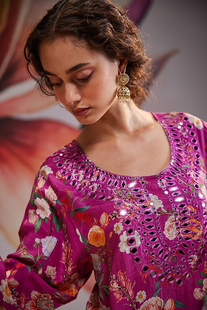 Gold Plated Kundan Polki & CZ Diamond Dangler Earrings In Sterling Silver by Kaari at Pernia's Pop Up Shop