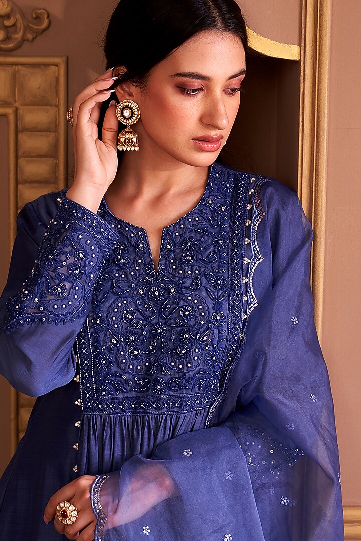 Gold Plated Kundan Polki Enameled Jhumka Earrings In Sterling Silver by Kaari at Pernia's Pop Up Shop